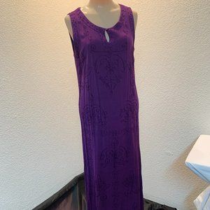 Bila vintage 90s purple sleeveless dress rayon size M worn gently